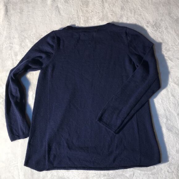 Max Studio Navy Blue Extra Fine Merino Wool Sweater. XL - Picture 3 of 5